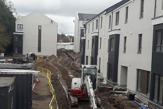 building site with new houses