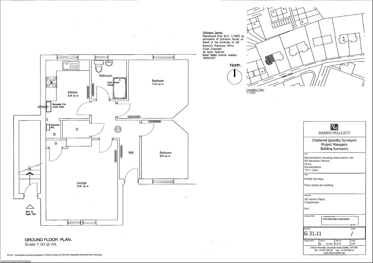 2 bedroom four in a block lower floor in Coldstream, Scottish Borders