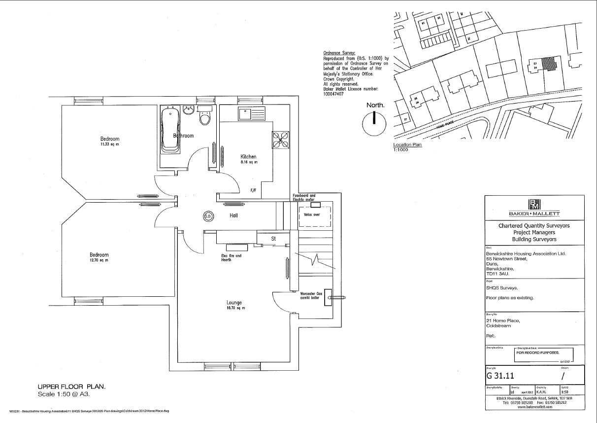 2 bedroom four in a block upper floor in Coldstream, Scottish Borders