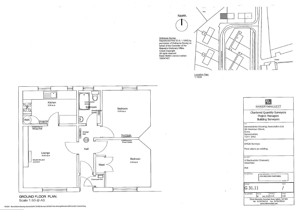 2 bedroom semi detached bungalow in Greenlaw, Scottish Borders These